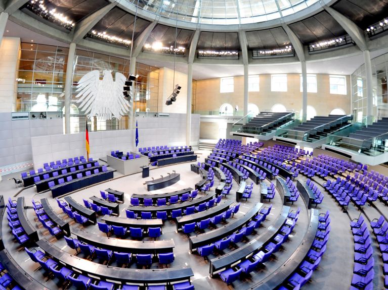 The German Parliament: the Bundestag in Berlin. The German Parliament: the Bundestag in Berlin.